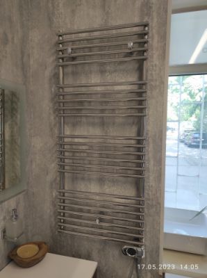 Cordivari Leila Electric, полотенцесушитель электрический 1200x500, цвет полированная сталь 3581560400001