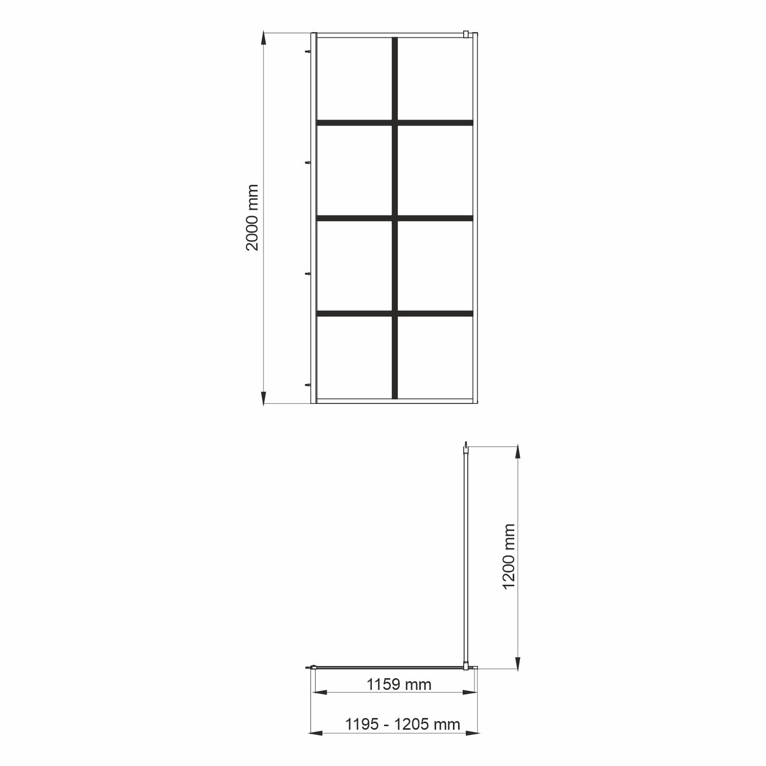 Glan 66W40 Душевая перегородка Размеры (Ш/В/Г): 120х200 см