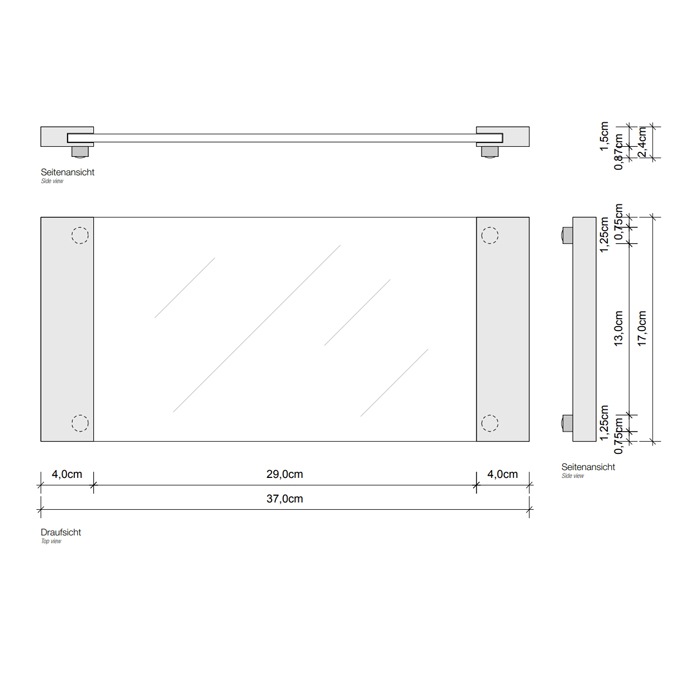 Decor Walther Classic Tab 37 Лоток универсальный 37x17см, прозрачное стекло, настольный, цвет: темная бронза 848817