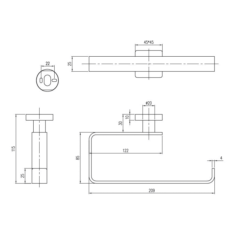 VILLEROY&BOCH  Elements-Striking Держатель полотенца VBTVA15200500061