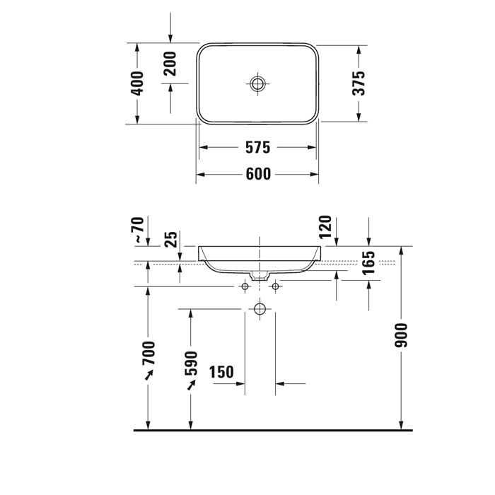 Duravit Happy D.2 Plus Раковина 60х40 см, без отв., без перелива, с выпуском, с керамической крышкой, WonderGliss, цвет: Anthracite matt 23596013001