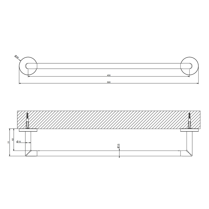 Gessi Tondo Полотенцедержатель, 45 см, цвет: хром 63700#031