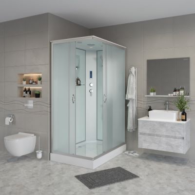 Душ.каб. NG-43085-14QP (1000х800х2150) низкий поддон(13см) стекломатовое