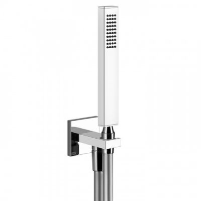Gessi Rettangolo Душевой комплект: вывод на 1/2, держатель, шланг 1,5м и душевая лейка, цвет: хром 20123#031