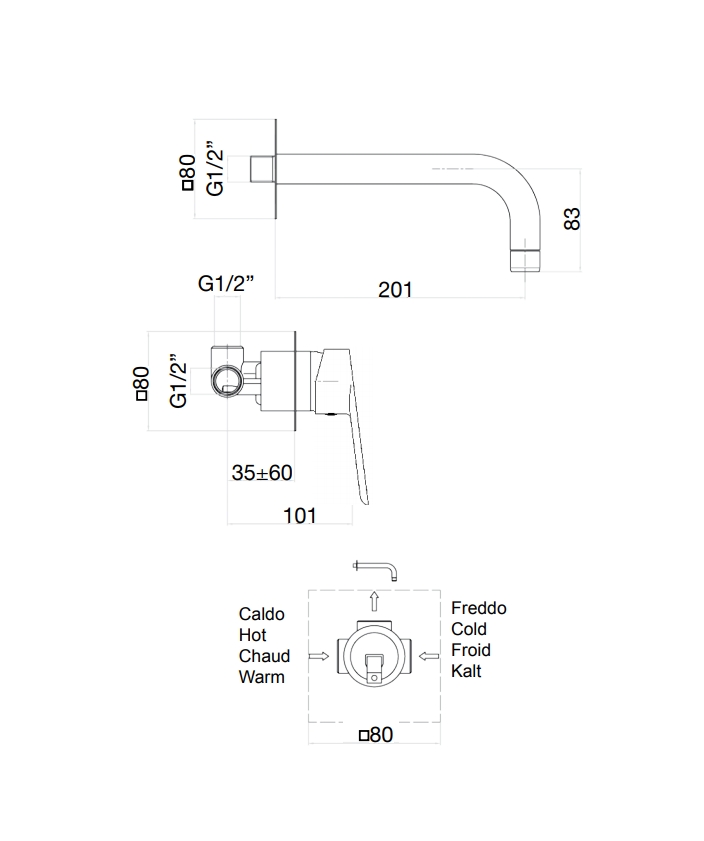 Смеситель для раковины Fiore Kevon 81NN7227, черный