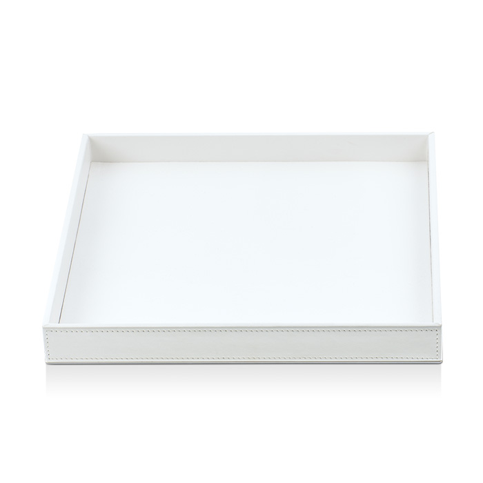 Decor Walther Brownie Tab Q Лоток универсальный 28x28см, настольная, цвет: белая кожа 932450