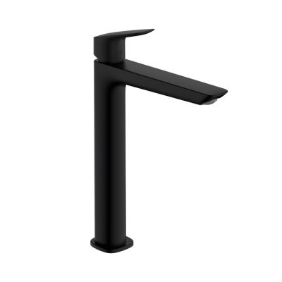 71257670 Hansgrohe Logis Смеситель для раковины, однорычажный, 240 Fine, со сливным гарнитуром, цвет: матовый черный