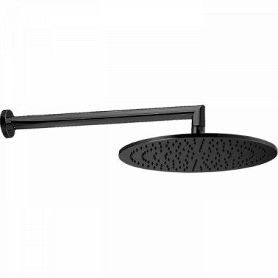 CISAL Shower Верхний душ D300 мм с настенным держателем L400 мм, цвет черный матовый DS01362040