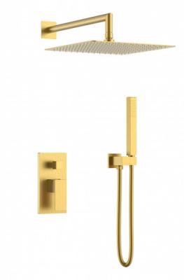 Смеситель встроенный для душа Boheme QUBIC Mat Gold 474-3-MG