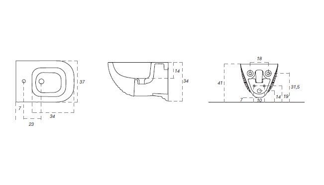 Disegno Ceramica Биде подвесное LOOM LO00700101 белое