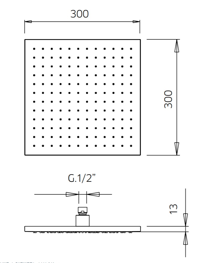 9926A910 Palazzani верхний душ 300х300 мм