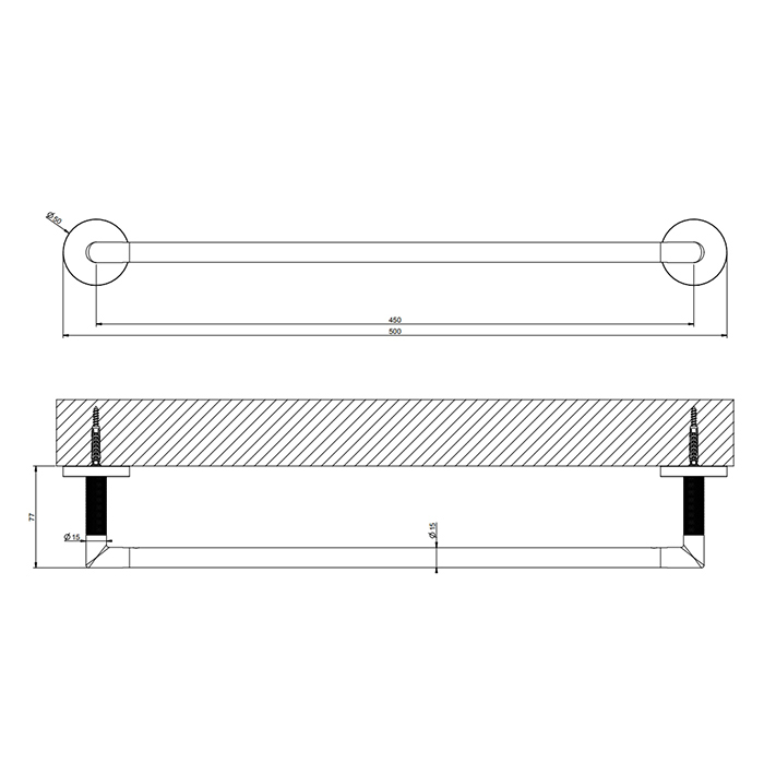 Gessi Anello Полотенцедержатель 45см, подвесной, цвет: Finox Brushed &nbsp; Nickel 63800#149