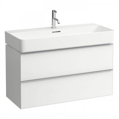 Laufen Pro S Тумба с раковиной 100х50х61см, с 1 отв., с 2 ящиками с мех. push-and-pull, подвесная, покрытие LLC, цвет: белый матовый 8.6496.2.260.104.1