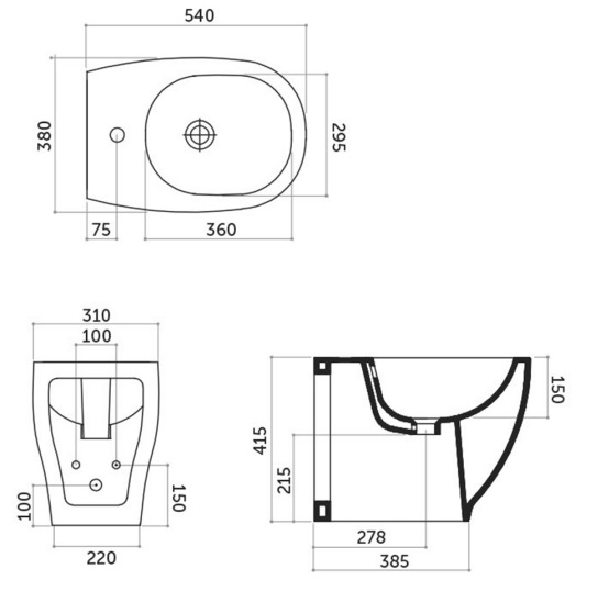 Биде напольное WEG Disegno Ceramica WG00600101