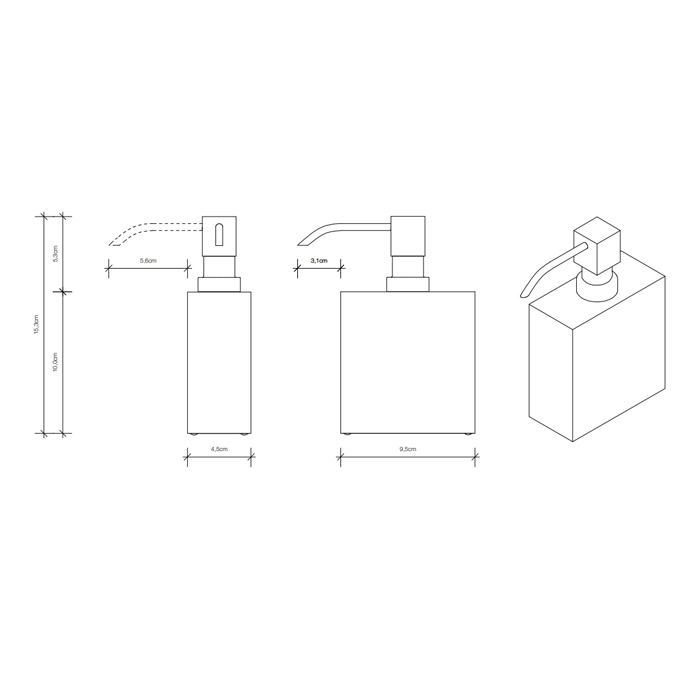 Decor Walther Cube DW 470 Дозатор для мыла, настольный, цвет: матовый черный 824960