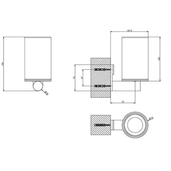 Gessi 316 Стакан подвесной, цвет: черный/brushed black metal pvd 54708#707