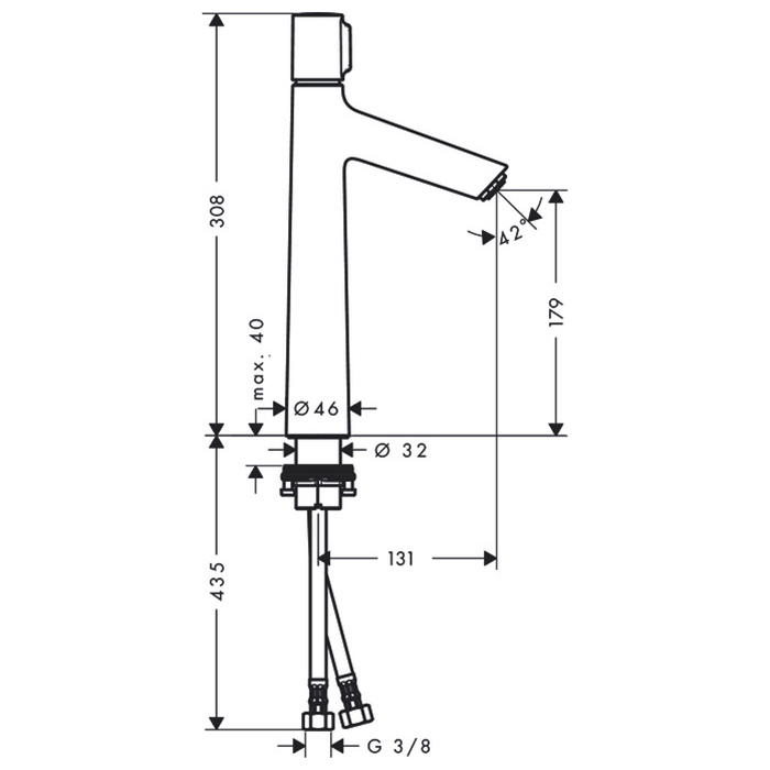 Hansgrohe Talis Select S 190 Смеситель для раковины, однорычажный, на 1 отв., h: 30,8см., цвет: хром 72045000