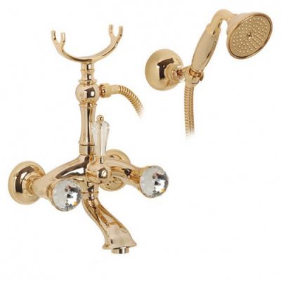 KORONA Смеситель д/ванны внешний изогнутый, ручки SWAROVSKI ML.KRN-4703.DO