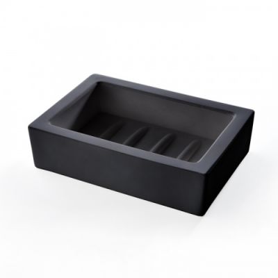 3SC Mood Black Мыльница настольная, композит Solid Surface, цвет: чёрный матовый MN01A