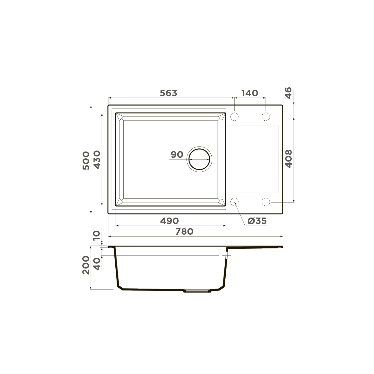 Кухонная мойка Omoikiri Sakaime 78-LB-BL 4993900
