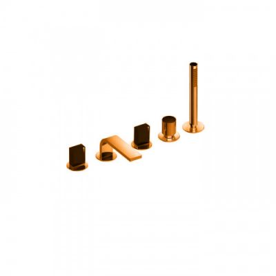 Fantini Venezia In Смеситель для ванны, набортный, 5 отв., излив: 160 мм, цвет: Matt Copper PVD 29 P9 N565S