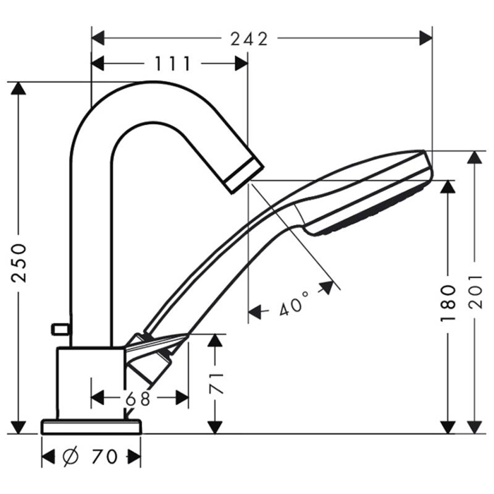 Hansgrohe Logis Смеситель на край ванны, на 3 отв., цвет: хром 71310000