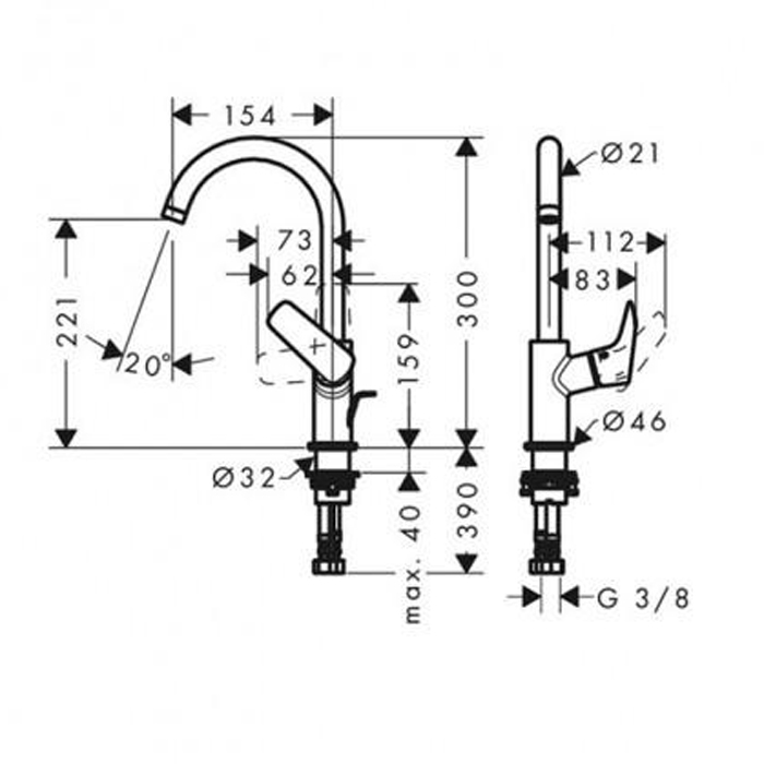 Hansgrohe Logis Смеситель для раковины, 71131000, цвет: хром 71131000