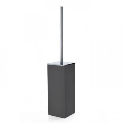 3SC Mood Black Туалетный ёршик, напольный,  композит Solid Surface, цвет: чёрный матовый/хром MN17ASL
