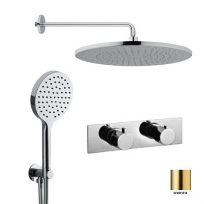 IF018A06 AquaElite Встроенный термостатический смеситель для душа + душевой гарнитур + верхний душ, золото
