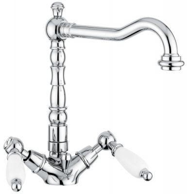 Emmevi Deco Ceramic, смеситель с донным клапаном для раковины, цвет хром 121613/CR