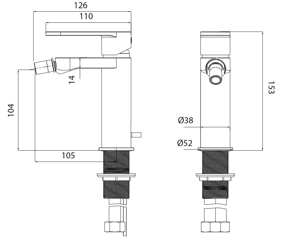 M&Z CSL00300M Castello Смеситель для биде cо сливным гарнитуром, ХРОМ