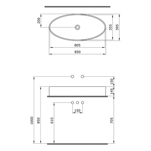 Раковина на столешницу 85*40 Bocchi Cortina Vessel 1014-025-0125 кофейный матовый