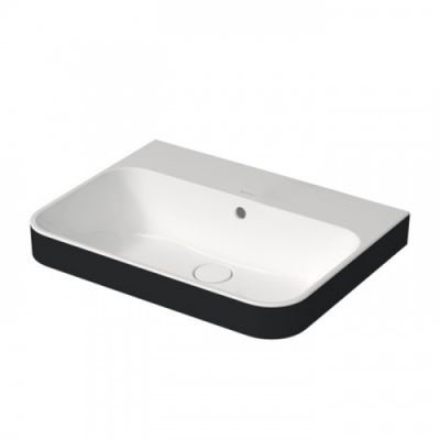 Duravit Happy D.2 Plus Раковина накладная, 60х46см., без отв., выпуск с керамической крышкой, цвет: Anthracite matt/белый 2360606160