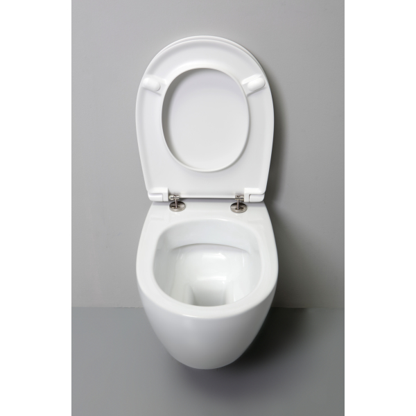 White Ceramic Basic, подвесной безободковый унитаз c крепежом, 50x36x26h см, цвет кофейный матовый W0203CF