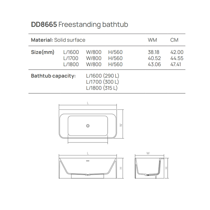 DEA DESIGN Modern Ванна 180х80 отдельностоящая/пристенная, цвет graphite