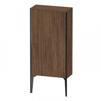 Duravit XViu Шкаф подвесной 50x24x89см, с 1 дверью, 2 стеклянными полками (петли справа), цвет: walnut dark/черный матовый XV1306RB221