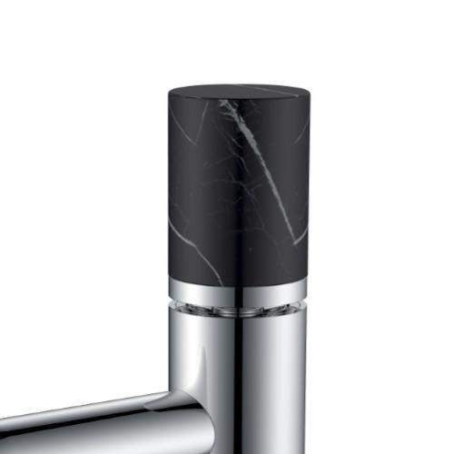 Смеситель STICK для умыв.низ. WHITE MRAMOR BLACK_Комплект 121-W-MR-BLACK