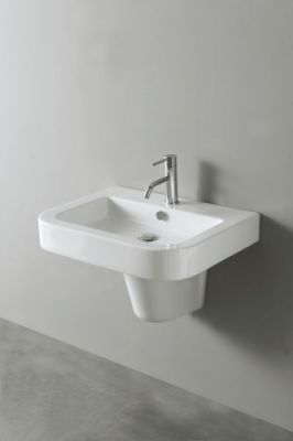 Neroceramica Aliseo, раковина подвесная 65х50 + полупьедестал, цвет белый
