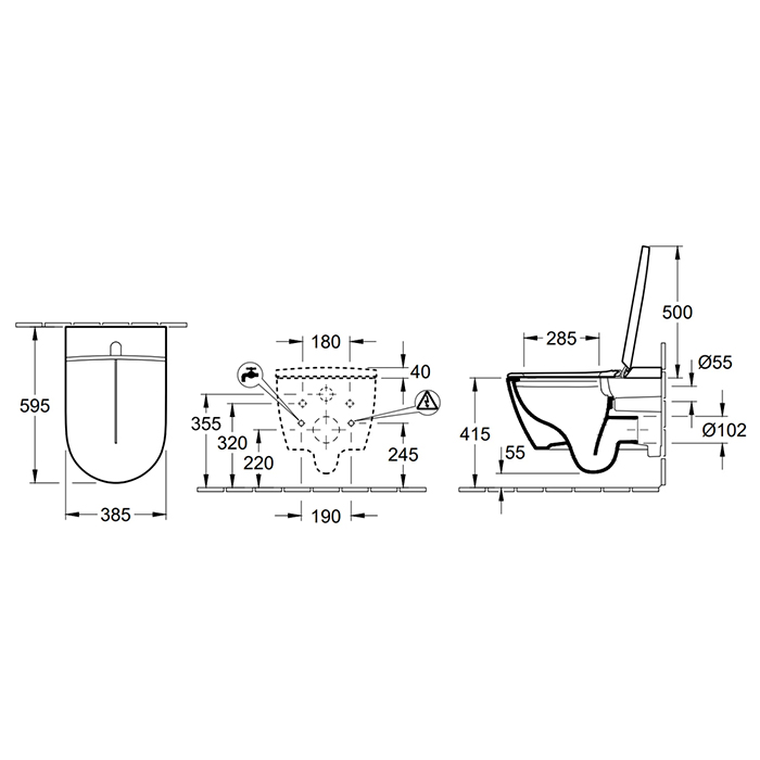 V0E200R7 Villeroy&Boch Viclean Унитаз подвесной 59 см. CeramicPlus, цвет-альпийский белый