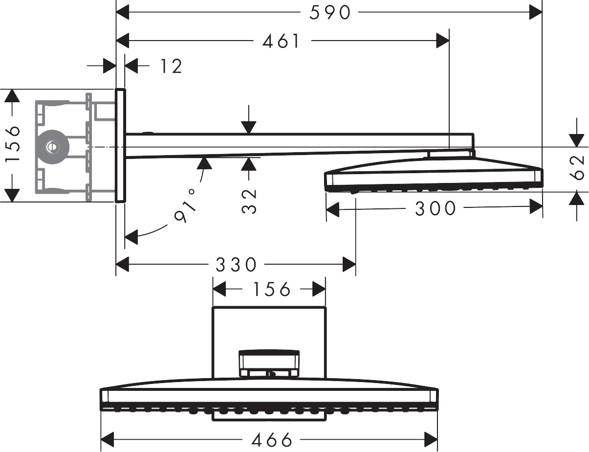 Hansgrohe Rainmaker Select Верхний душ 460 2jet с держателем 24005400
