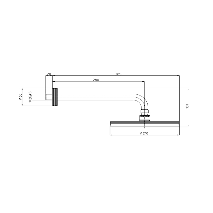 Bossini Liberty Верхний душ 21см., настенный, цвет: хром H27740G.030