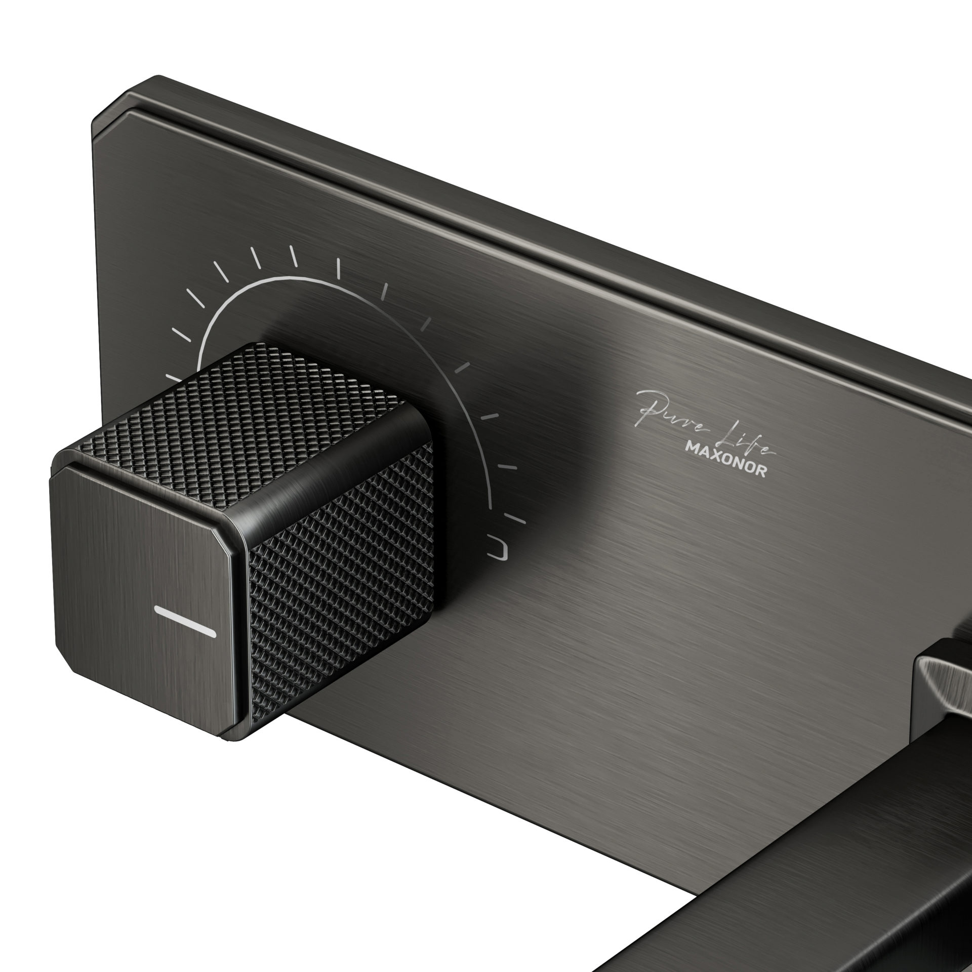 Maxonor ABSOLUTE PL14109/1-9 Смеситель для раковины встраиваемый, графит матовый