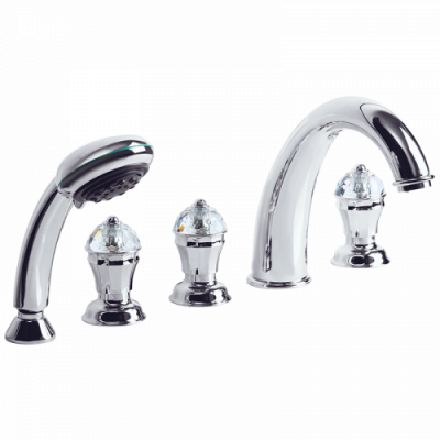 KORONA Смеситель на борт ванны, на 5 отв., ручки SWAROVSKI ML.KRN-4780.CR