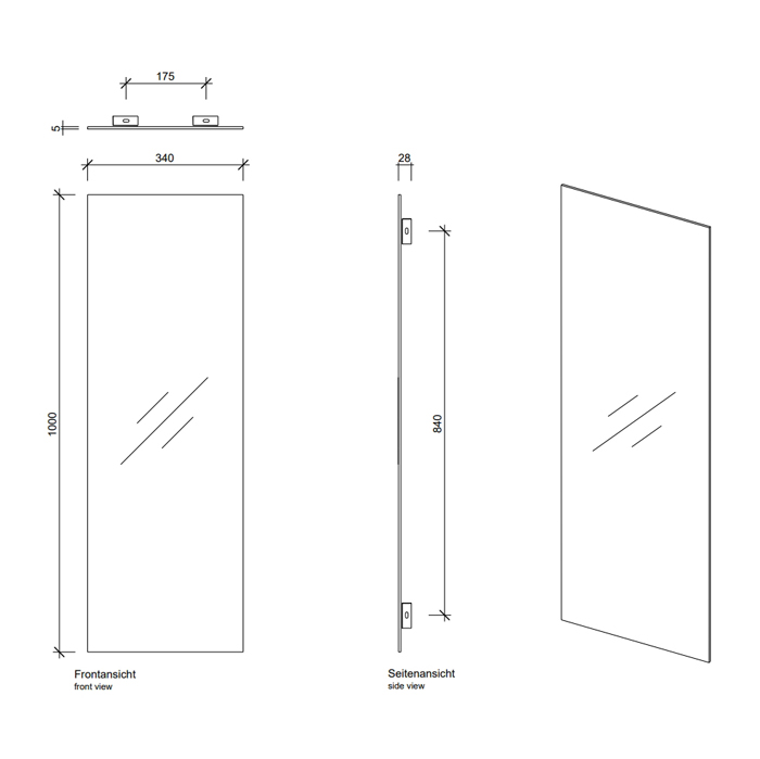 Decor Walther Space 034100 Зеркало 34x100см 111000