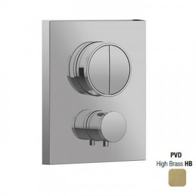 PUSH SQUARE CORE термостат для душа на 2 потока встраиваемый Almar E176682.HB латунь брашированная PVD