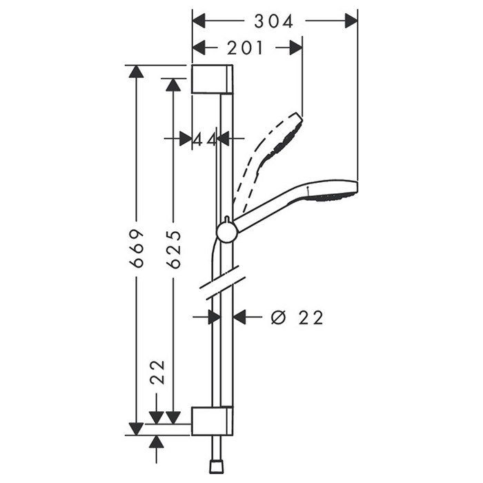 Hansgrohe Croma Select S Mult Unica Душевой гарнитур, цвет: хром 26561400