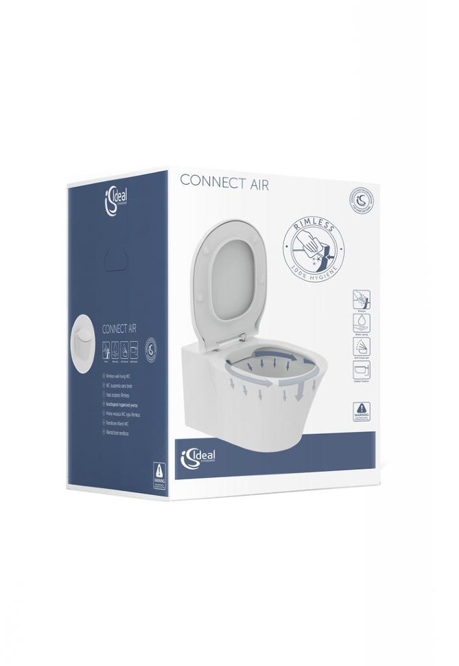 Безободковый подвесной унитаз Ideal Standard CONNECT AIR Rimless