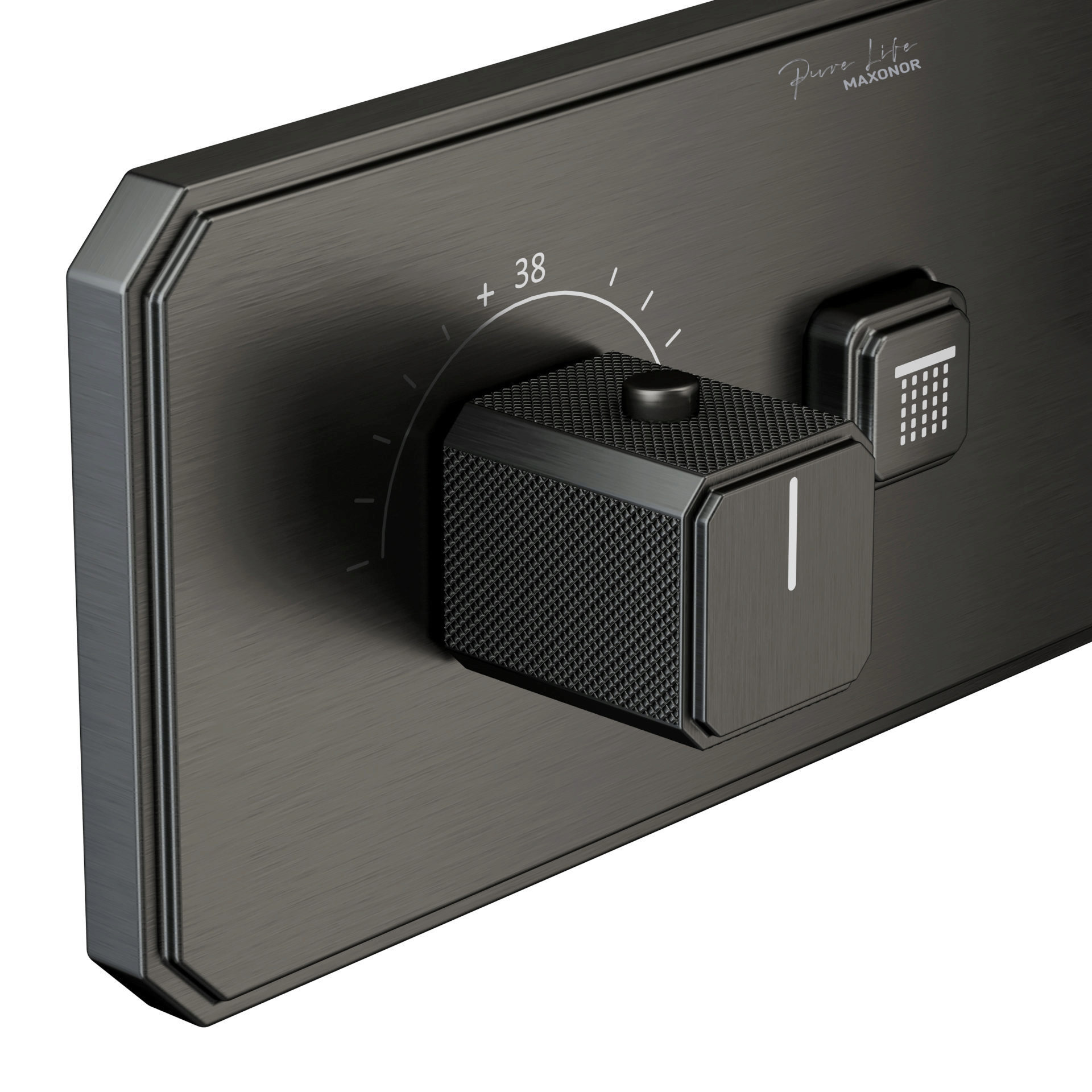 Maxonor ABSOLUTE PL87109/2-9 Блок управления встроенной душевой системы, графит матовый