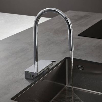 Hansgrohe Aquno Select M81 Смеситель для кухни, 1 отв., каскад, цвет: сталь 73831800