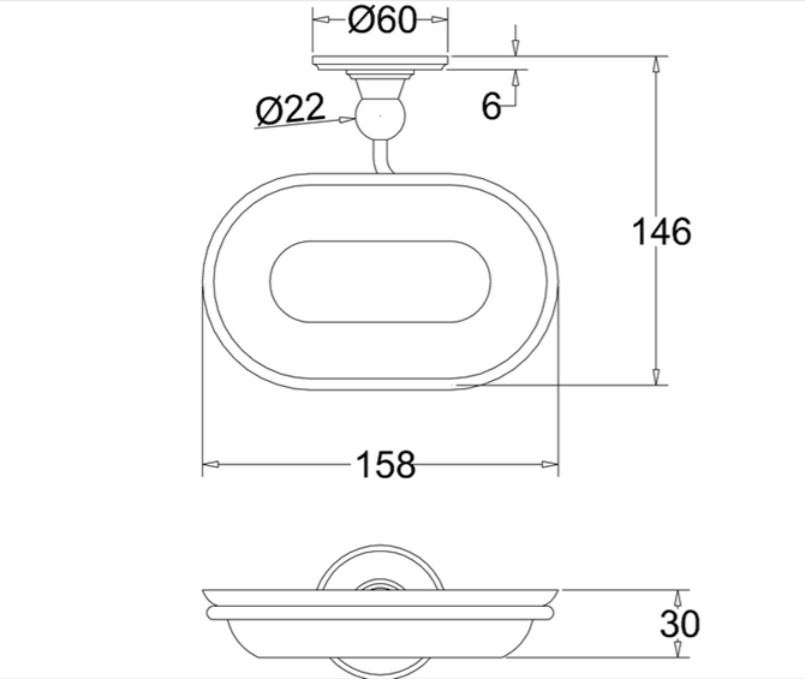 Мыльница настенная Burlington A1 CHR BLA